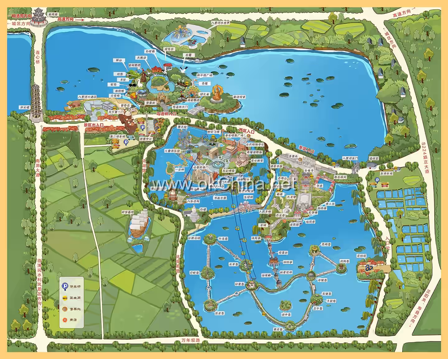 Map of Bali River Scenic Area