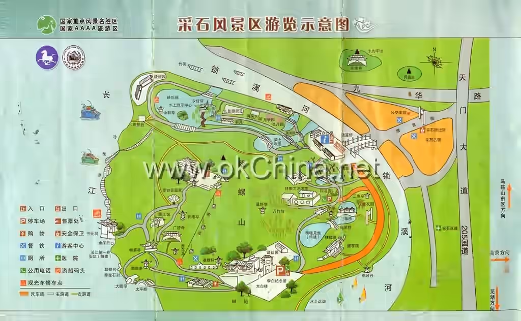 Map of Changjiang Caishiji Cultural Ecological Tourist Area