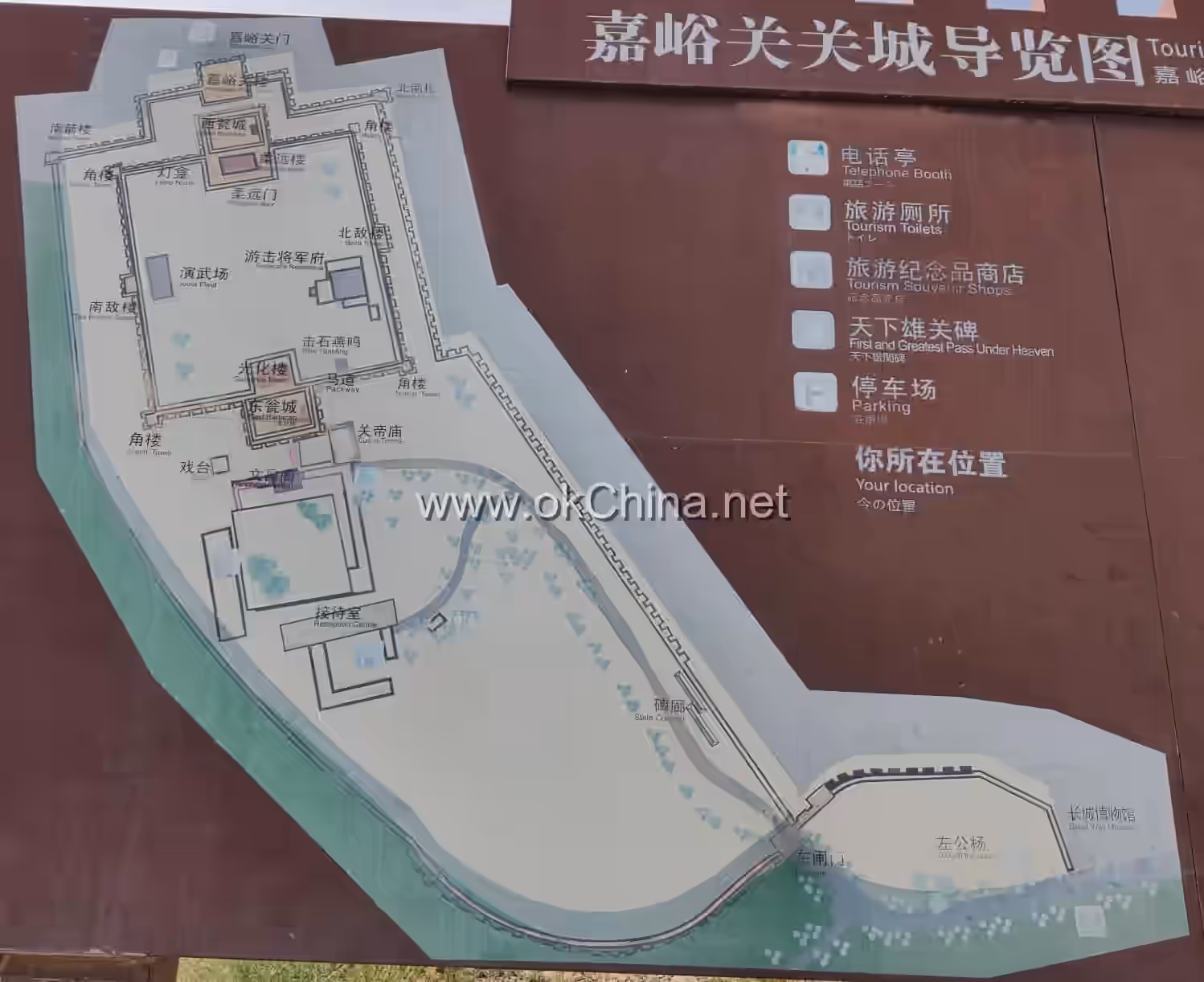 Map of Jiayuguan Fortress Cultural Relics Scenic Area