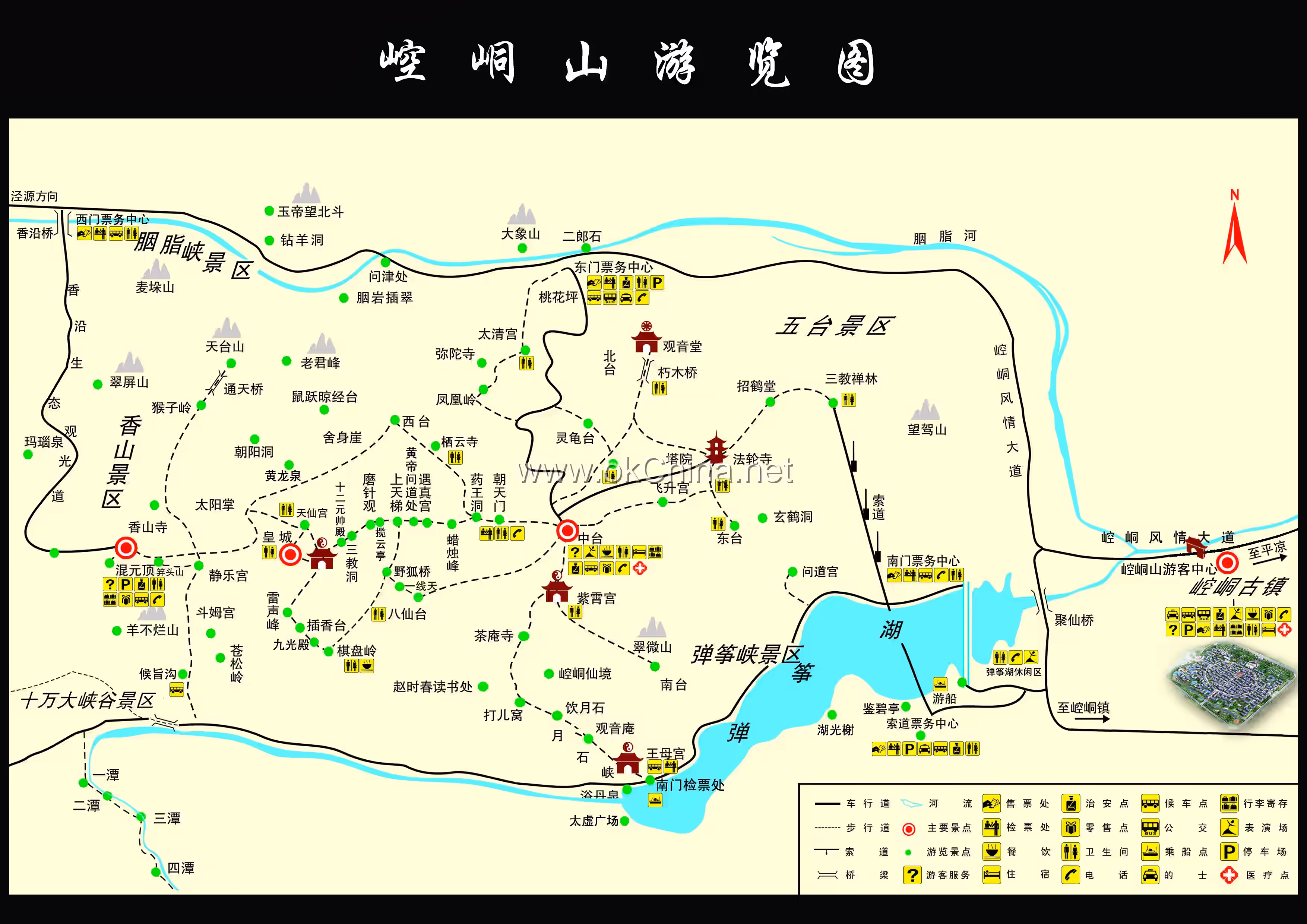 Map of Kongtong Mountain Scenic Area