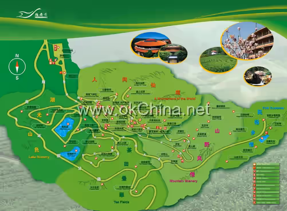 Map of Yannanfei Tea Plantation Scenic Area