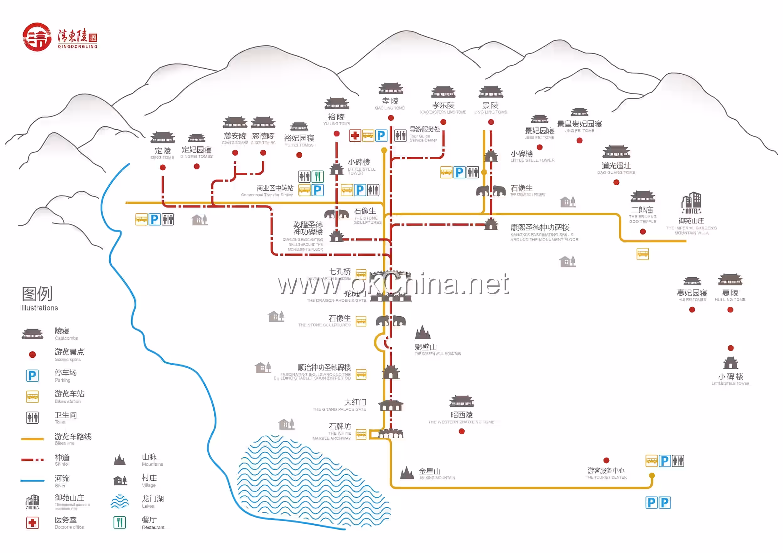 Map of Eastern Qing Tombs Scenic Area