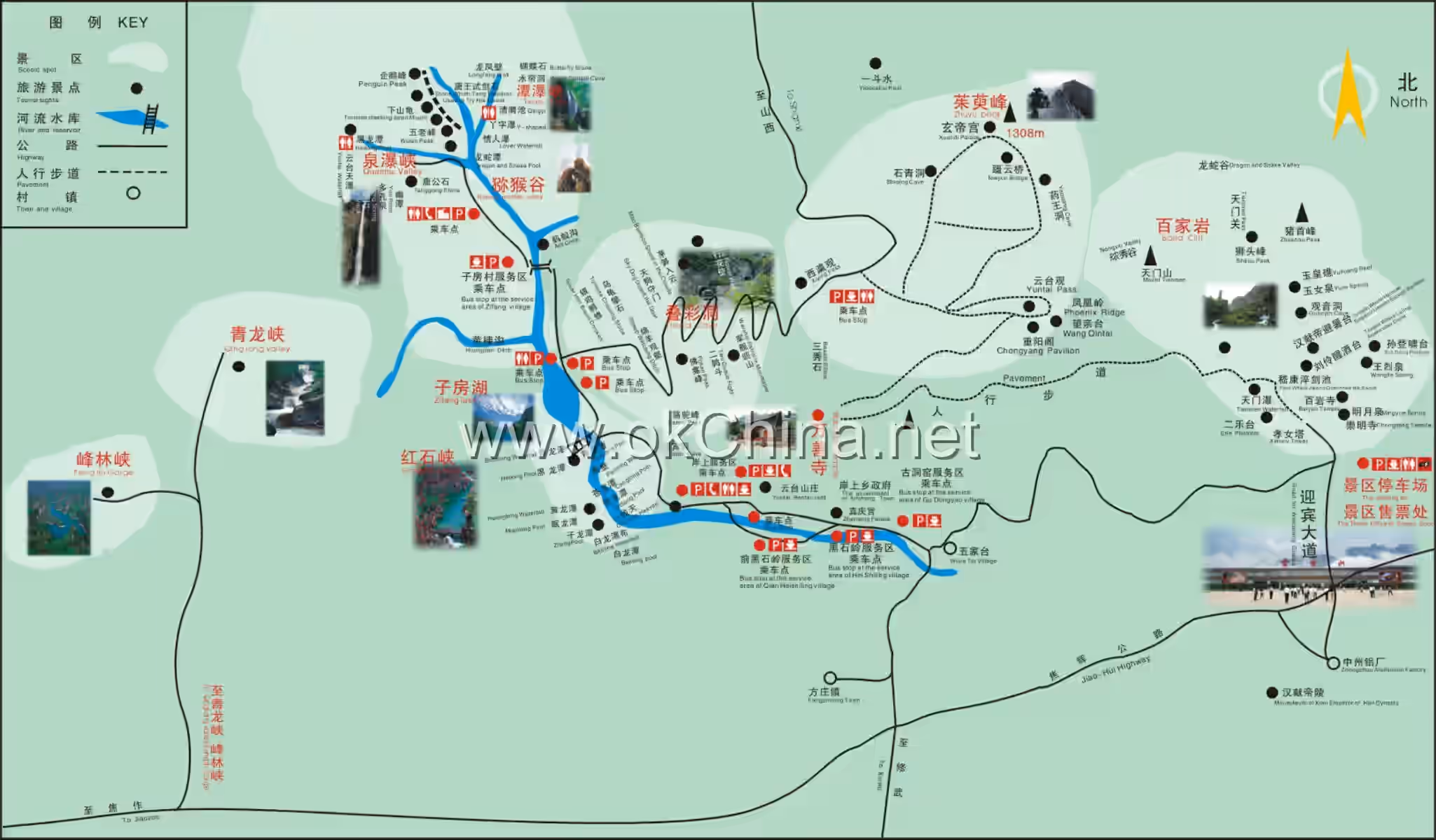 Map of Yuntai Mountain And Shennong Mountain And Qingtian River Scenic Area