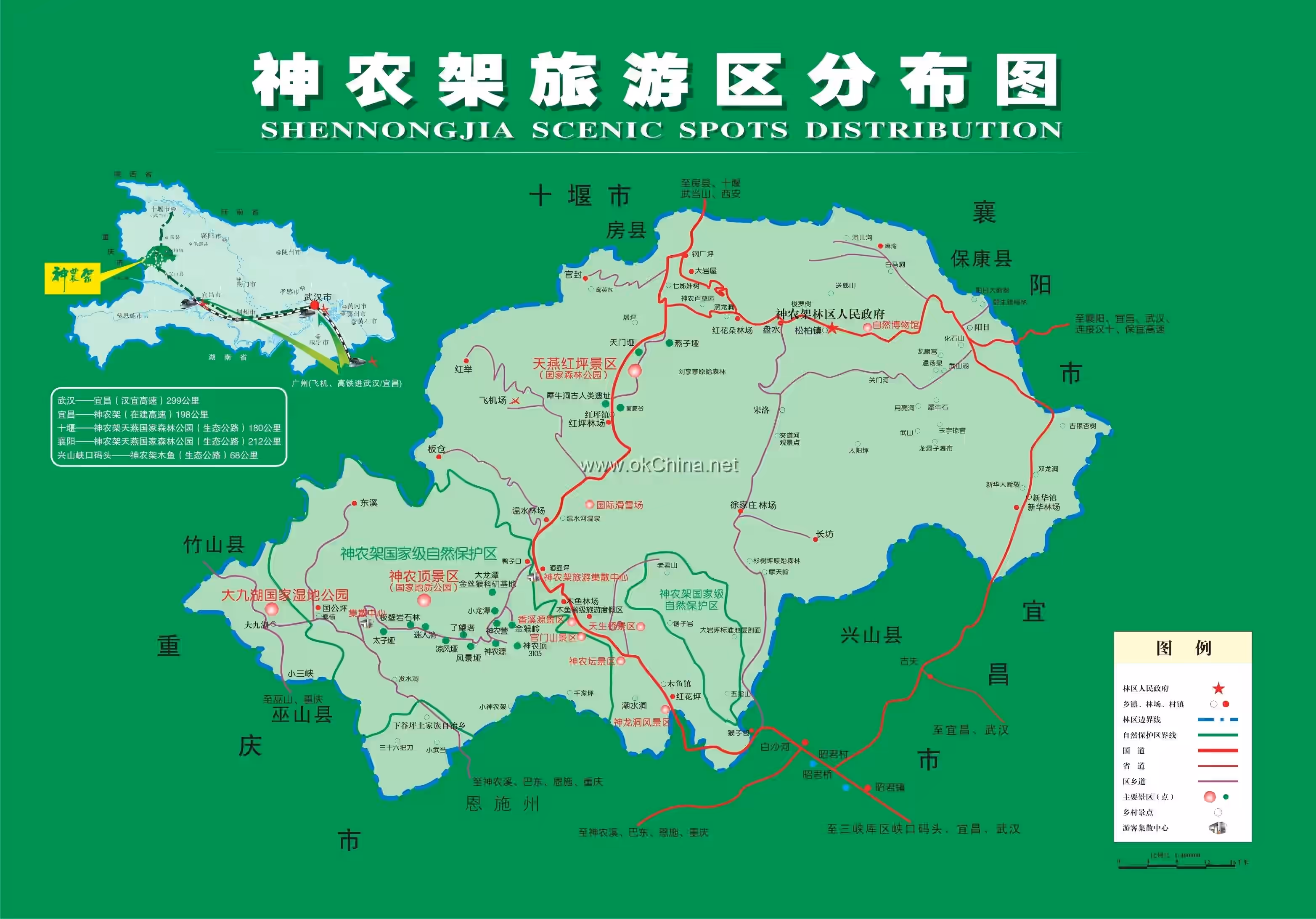 Map of Shennongjia Ecological Tourist Area