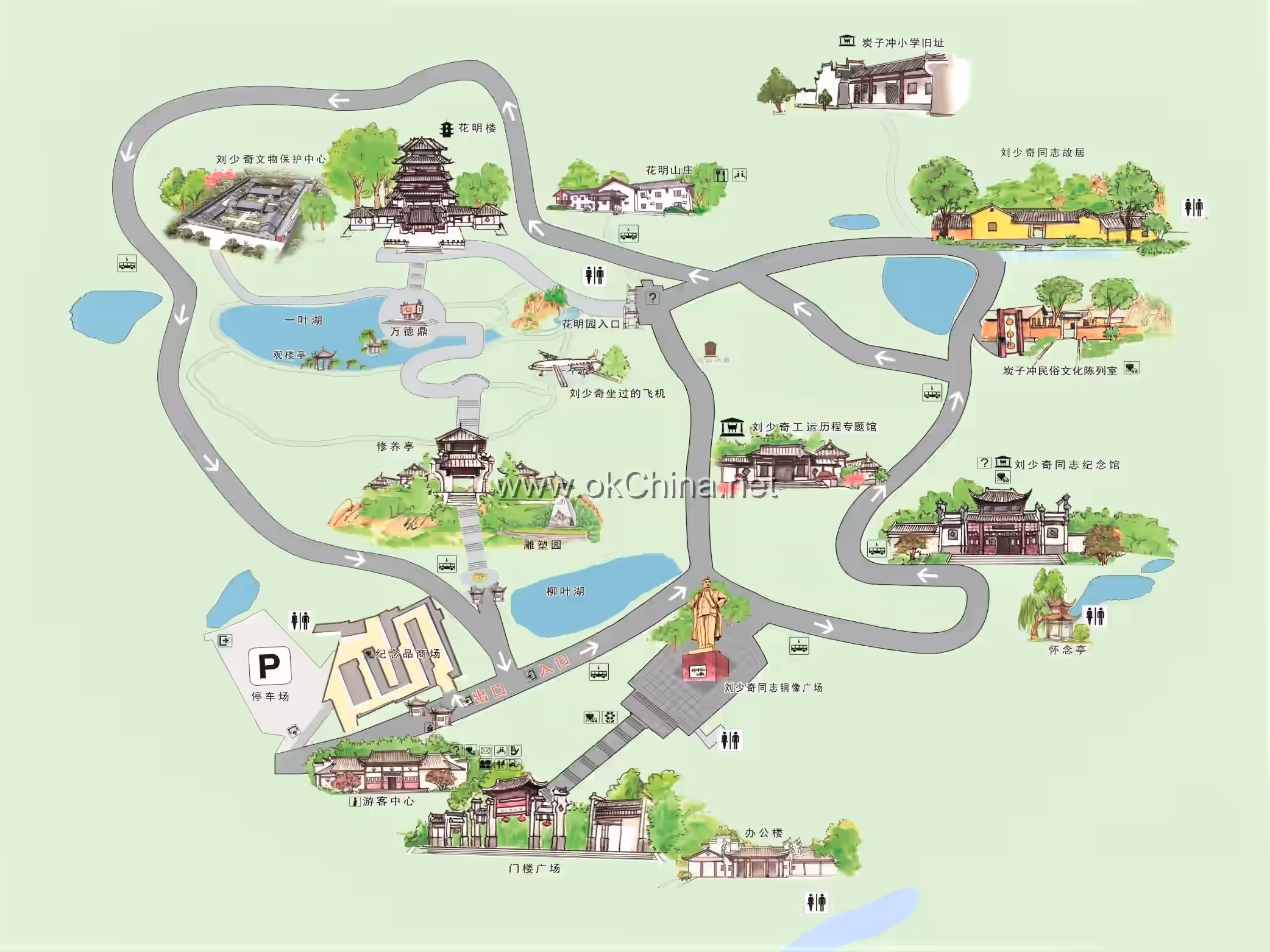 Map of Huaminglou Tower Scenic Area