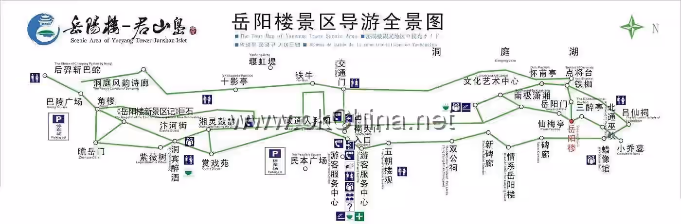 Map of Yueyang Tower And Junshan Island Scenic Area