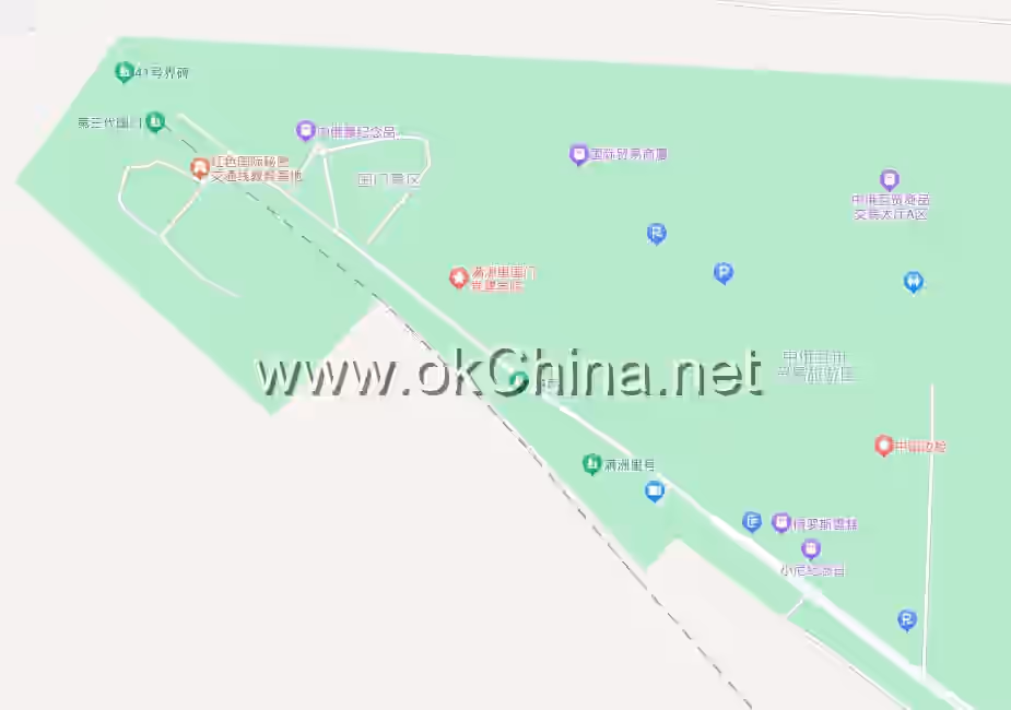 Map of Manzhouli China And Russia Border Tourist Area