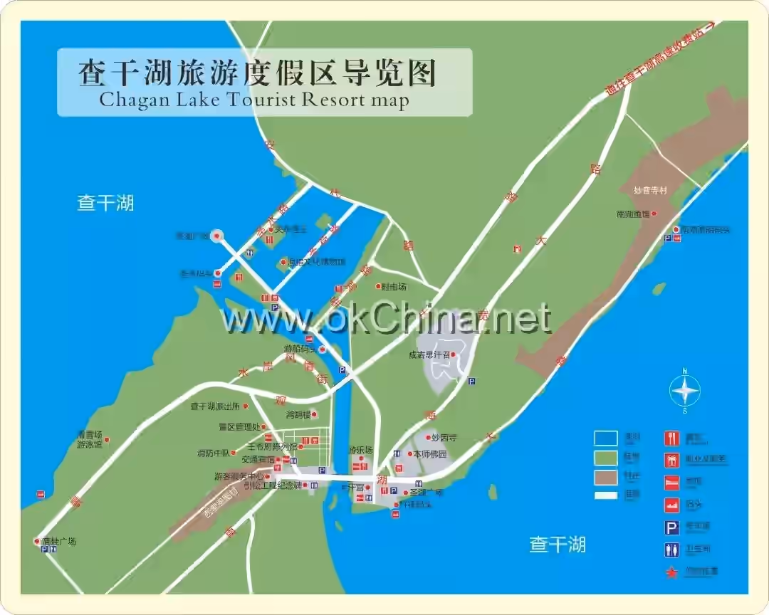 Map of Qianguo Chagan Lake Scenic Area