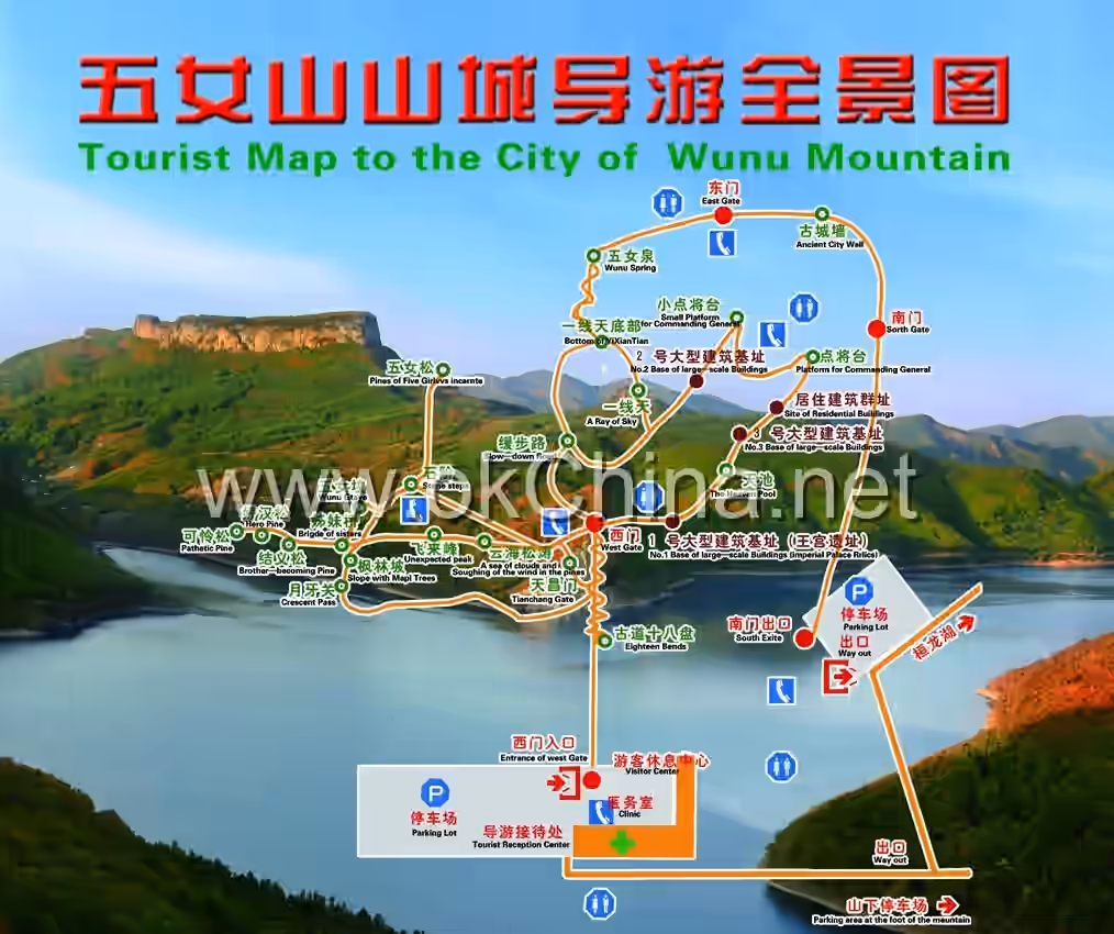 Map of Wunü Mountain Scenic Area