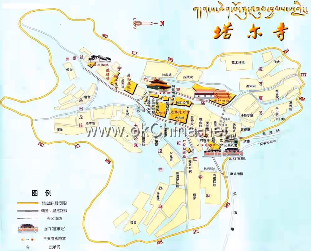 Map of Kumbum Monastery Scenic Area