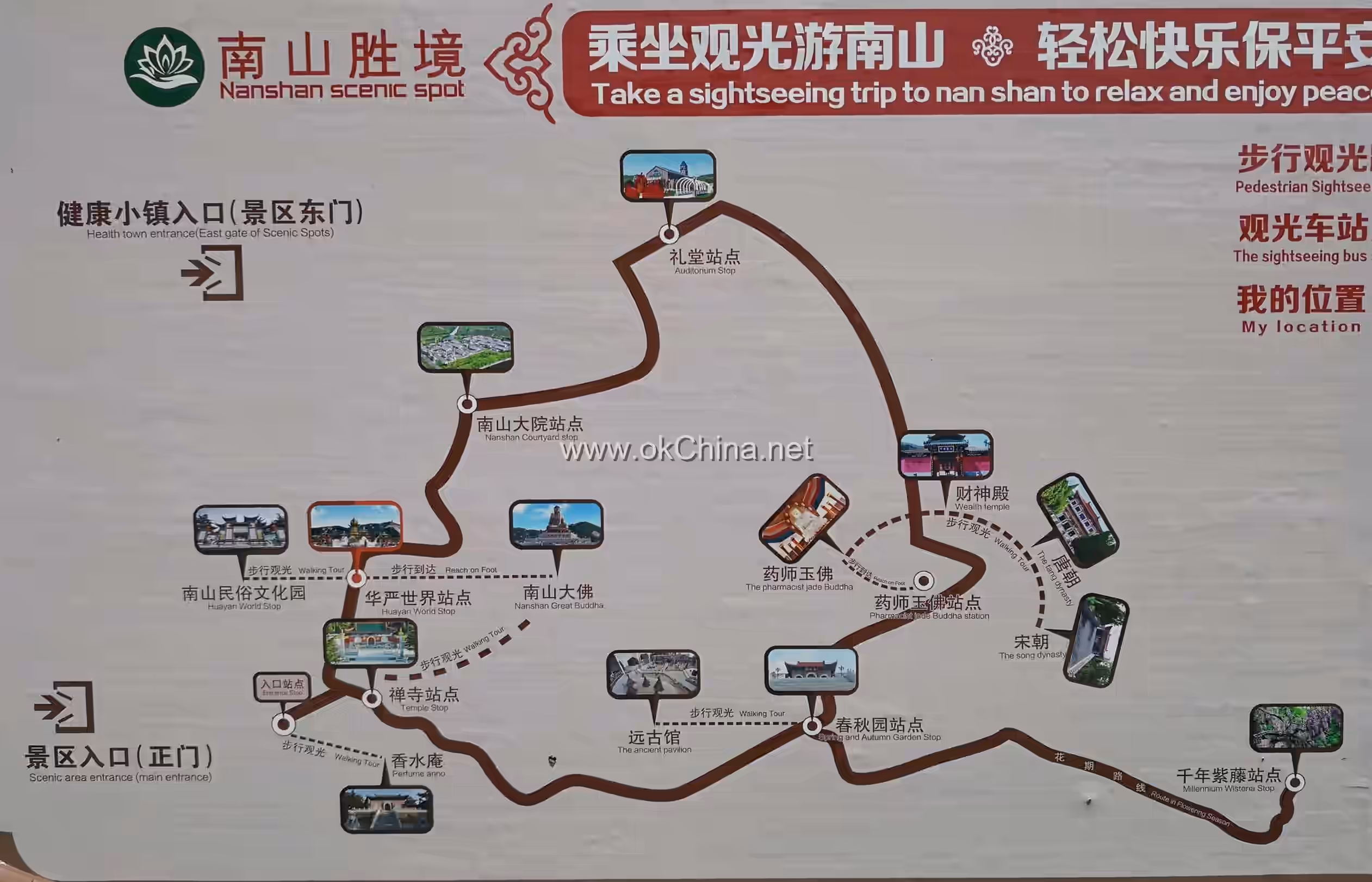 Map of Nanshan Scenic Area