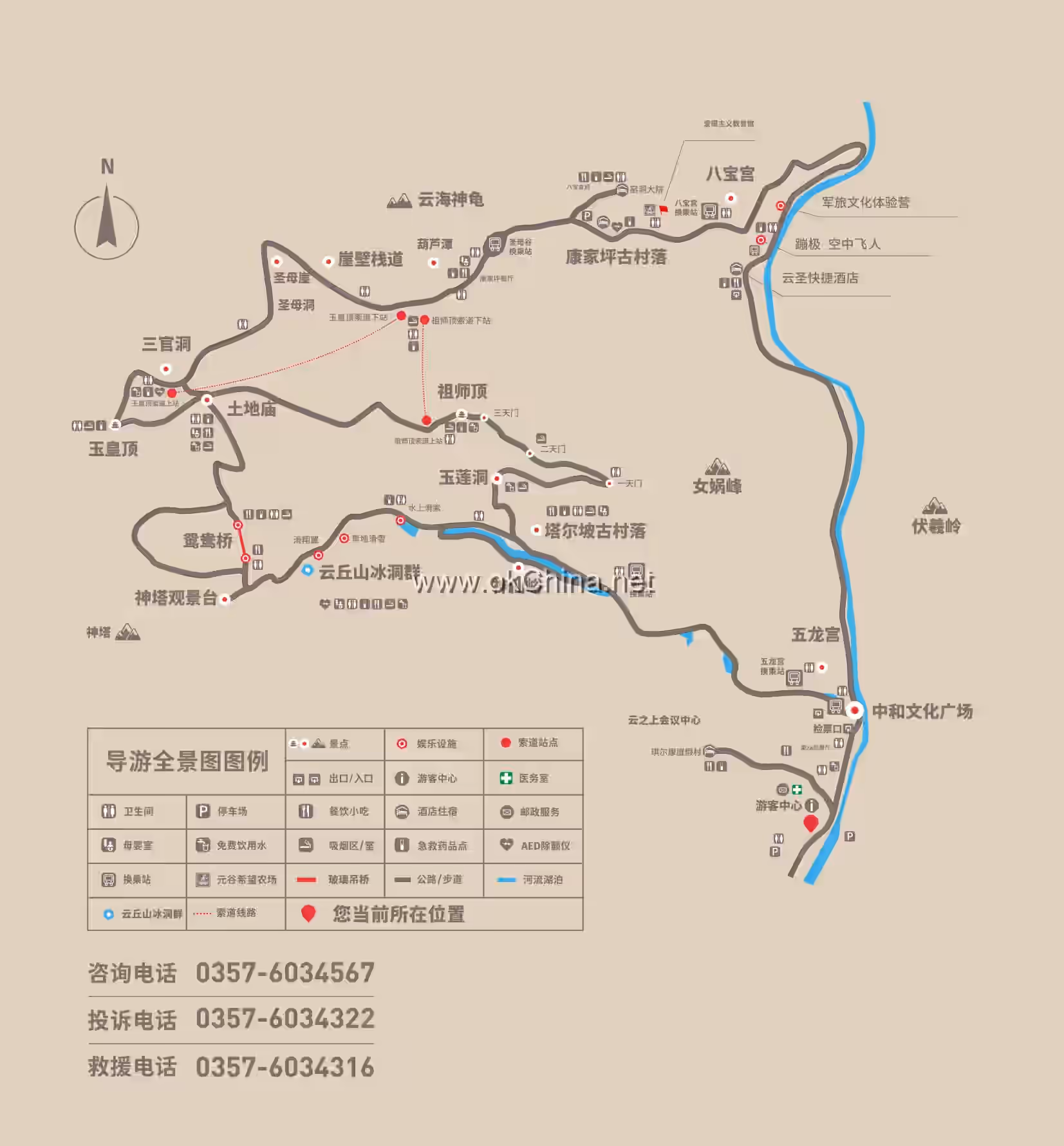 Map of Yunqiu Mountain Scenic Area