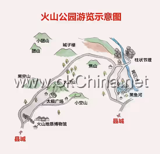 Map of Volcano Hot Spring Tourist Area