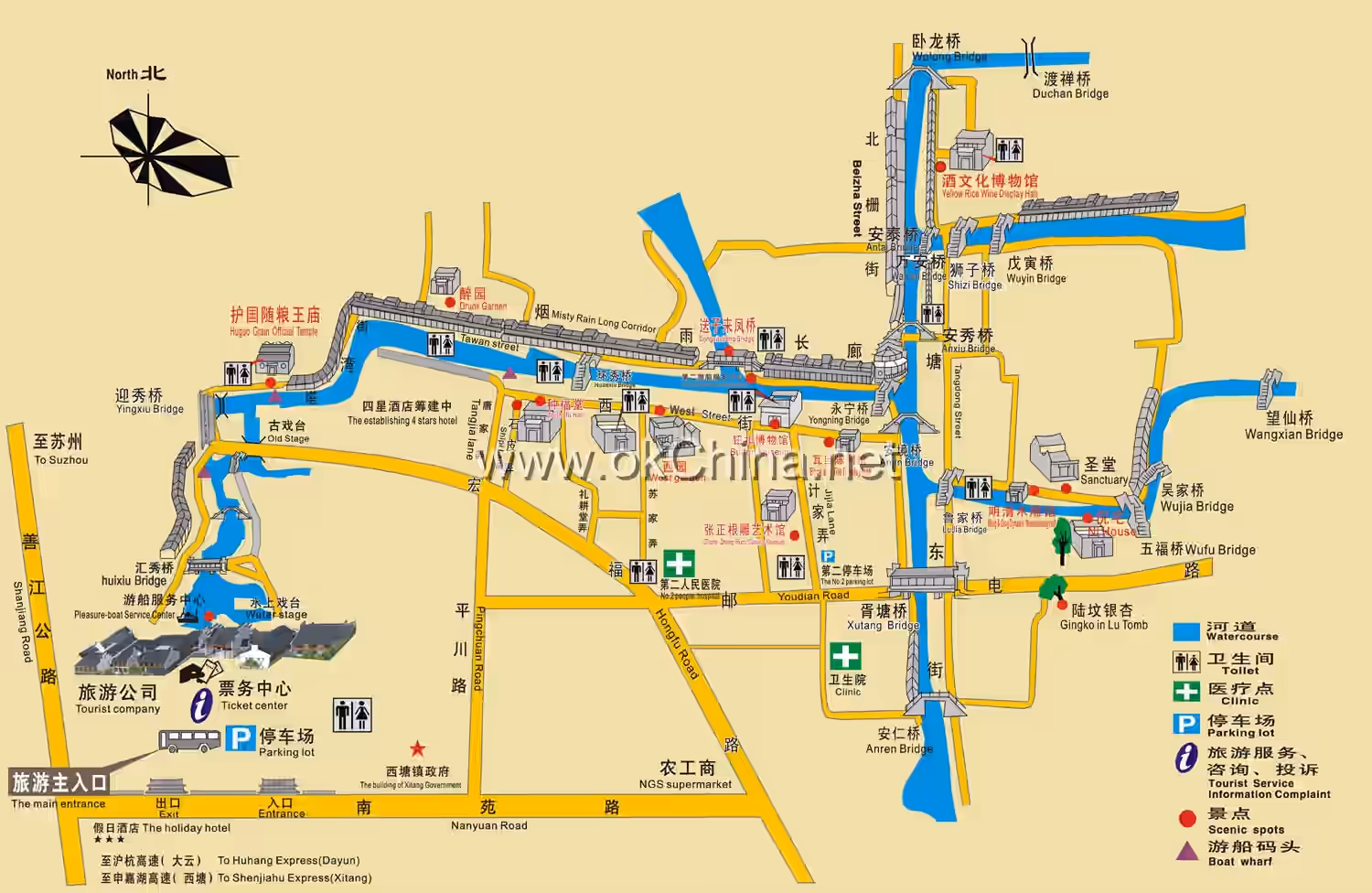 Map of Xitang Ancient Town Tourist Area